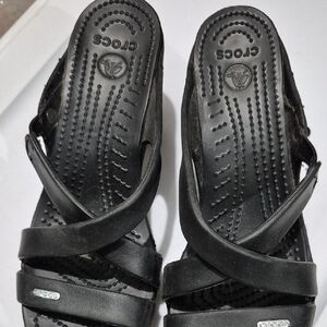 CROCS Women's Black Heels Size 10